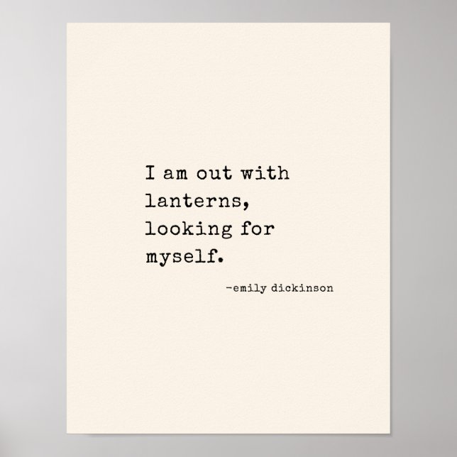 Affiche Citation d'Emily Dickinson Rétro Machine à Écrire  (Devant)