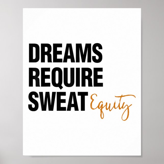 Affiche Citation d'entreprise Équité de sueur Entrepreneur (Devant)