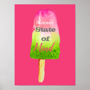 Affiche Citation d'été pop framboise mignonne art alimenta