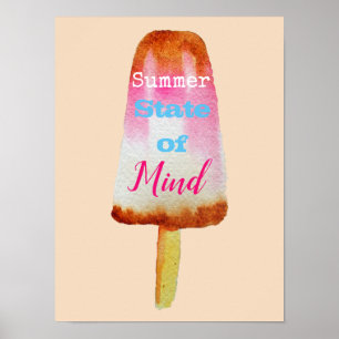 Affiche Citation d'été popsicle sorbet mignon art alimenta
