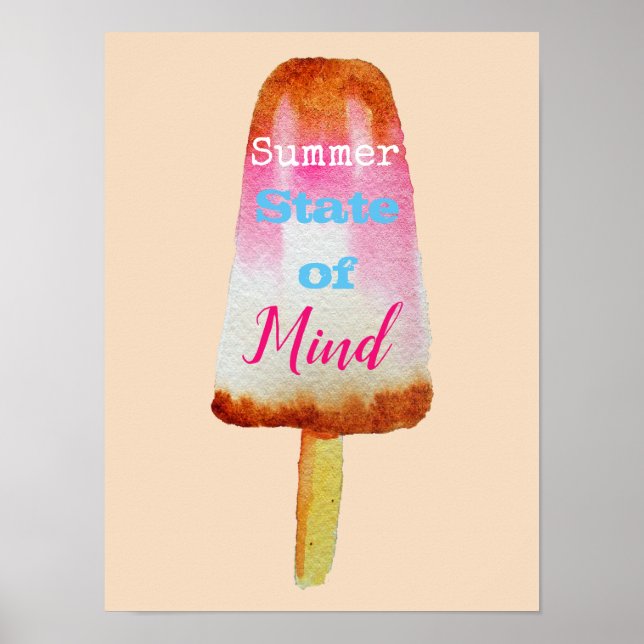 Affiche Citation d'été popsicle sorbet mignon art alimenta (Devant)