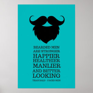 Affiche Citation d'hommes barbus drôles