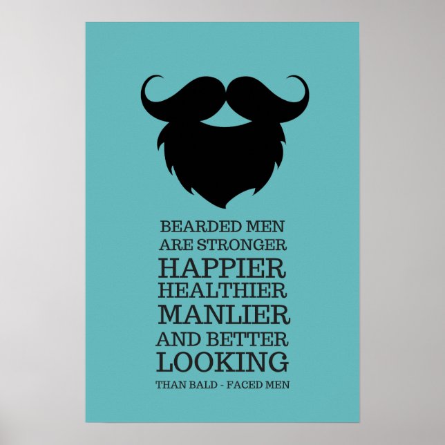 Affiche Citation d'hommes barbus drôles (Devant)