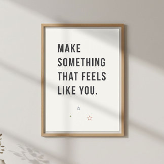 Affiche Citation d'inspiration pour artistes. Créatif mini