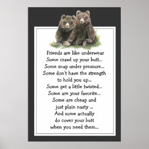 Affiche Citation drôle À propos des amis sont comme sous-p