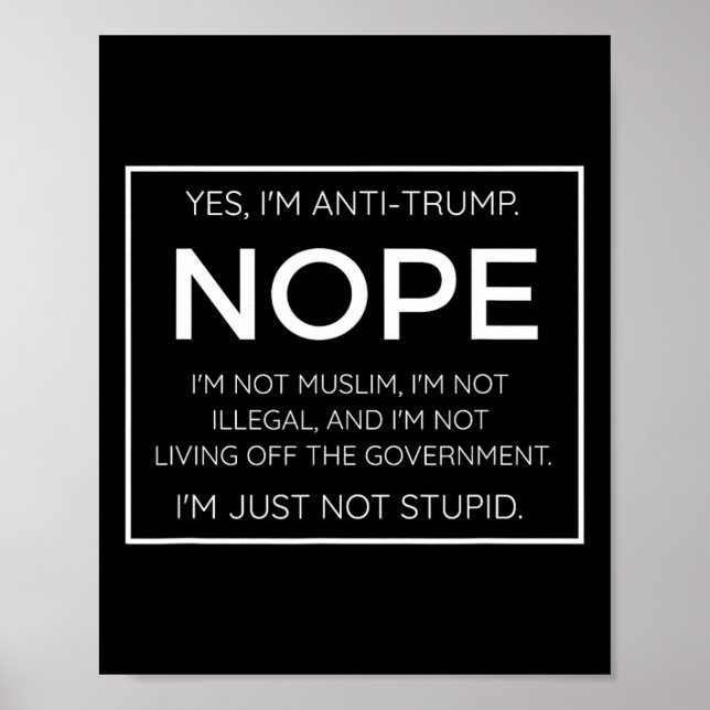 Affiche Citation drôle anti-Trump - Je ne suis simplement  (Devant)