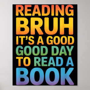 Affiche Citation drôle bonne journée lire livre arc-en-cie