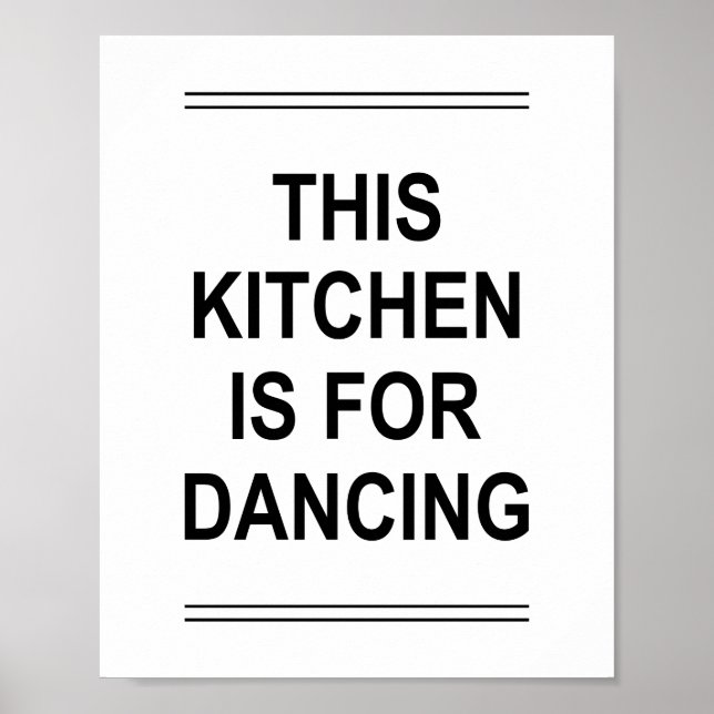 Affiche Citation drôle CETTE CUISINE EST POUR DANSER (Devant)
