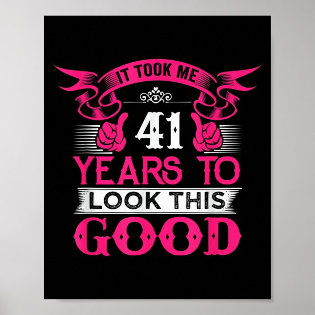 Affiche Citation drôle d'anniversaire 41 ans Graphiques 41 (Devant)