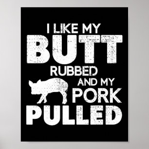 Affiche Citation drôle de barbecue Grillade Cochon Porc ef