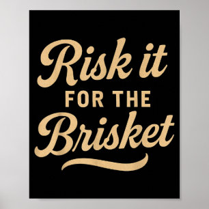 Affiche Citation drôle de BBQ Risquer pour la poitrine Bla