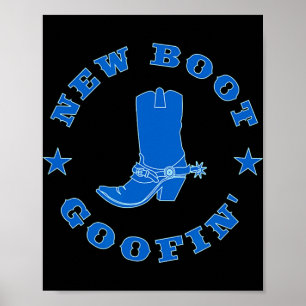 Affiche Citation drôle de bottes de cowboy de nouvelle bot