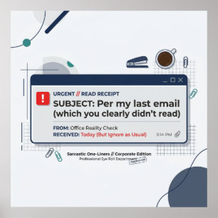 Affiche Citation drôle de bureau selon mon dernier courrie
