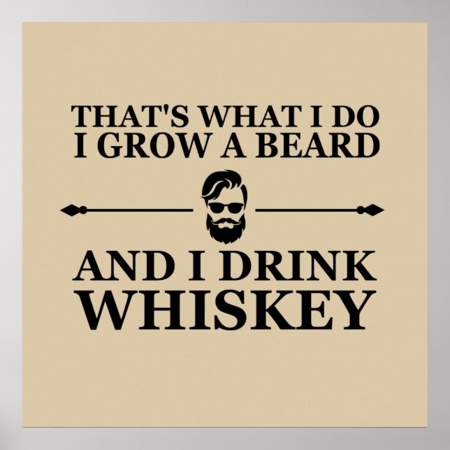Affiche citation drôle de buveur de whisky (Devant)