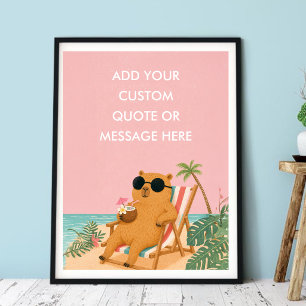 Affiche Citation drôle de capybara de plage en été - Créez