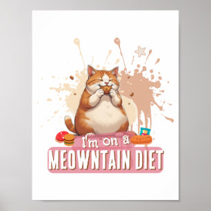Affiche Citation drôle de chat mignon et gros Chat Nourrit