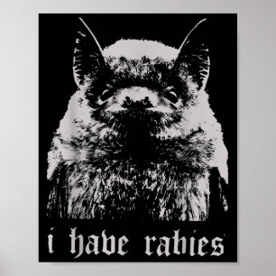 Affiche Citation drôle de chauve-souris avec la rage vinta