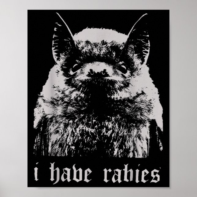 Affiche Citation drôle de chauve-souris avec la rage vinta (Devant)