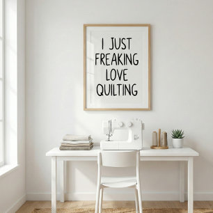 Affiche Citation drôle de couture de patchwork Amour Blanc
