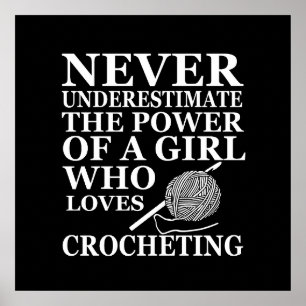 Affiche Citation drôle de crochet cadeau de crocheteurs