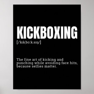 Affiche Citation drôle de définition de hobby de kickboxin