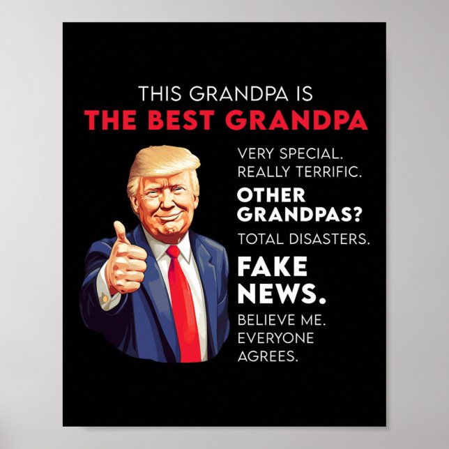 Affiche Citation Drôle De Donald Trump Pour Grand-Père Con (Devant)