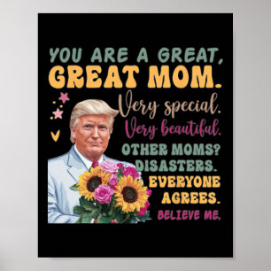 Affiche Citation drôle de Donald Trump pour la fête des mè