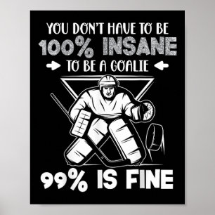 Affiche Citation drôle de gardien de but de hockey sur gla