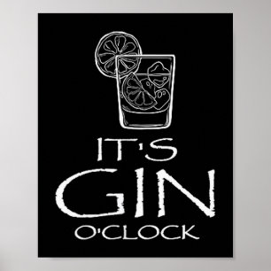 Affiche Citation drôle de Gin Tonic Oh c'est l'heure du Gi