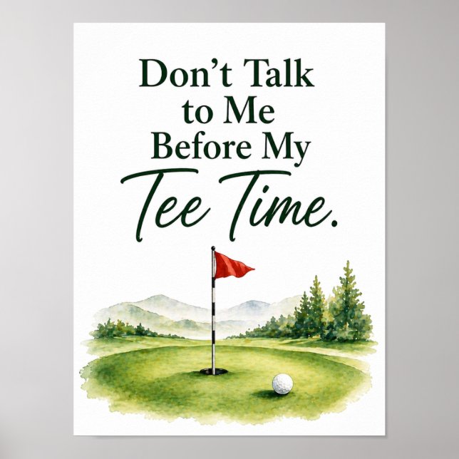 Affiche Citation drôle de golf pour golfeur (Devant)