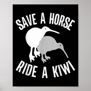 Affiche Citation drôle de Kiwi de Nouvelle-Zélande Sauve U