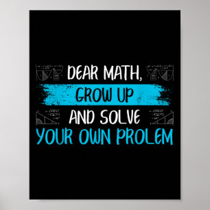 Affiche Citation drôle de maths Retour à l'école Filles Ga