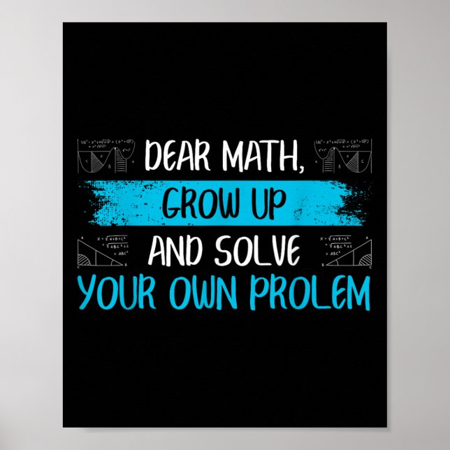 Affiche Citation drôle de maths Retour à l'école Filles Ga (Devant)