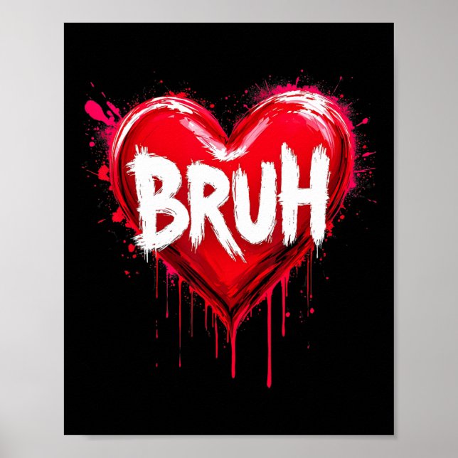 Affiche Citation drôle de mème Bruh salutation frère ados  (Devant)