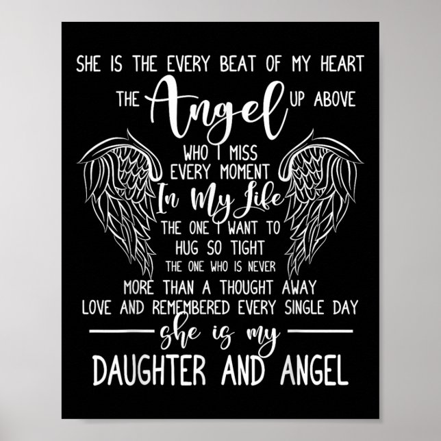 Affiche Citation drôle de mémoire aimante Manque ma fille  (Devant)