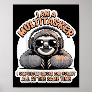 Affiche Citation drôle de multitâcheur Humour sarcastique