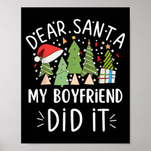 Affiche Citation drôle de Noël Dire à Santa Mon petit ami