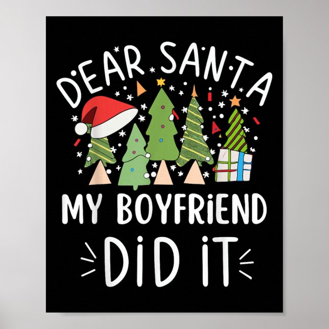 Affiche Citation drôle de Noël Dire à Santa Mon petit ami (Devant)
