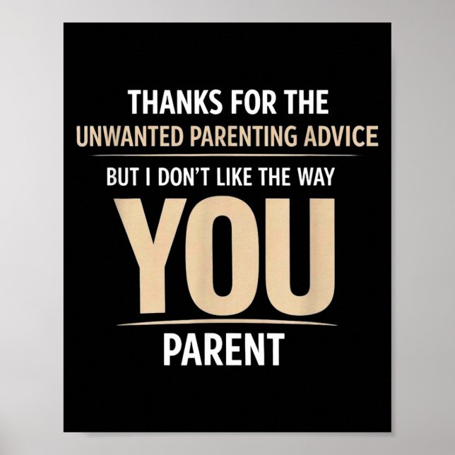 Affiche Citation drôle de parentalité humour sarcastique m (Devant)