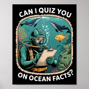 Affiche Citation drôle de quiz sur l'océan pour les amateu