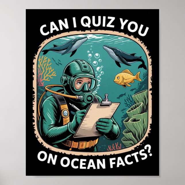 Affiche Citation drôle de quiz sur l'océan pour les amateu (Devant)