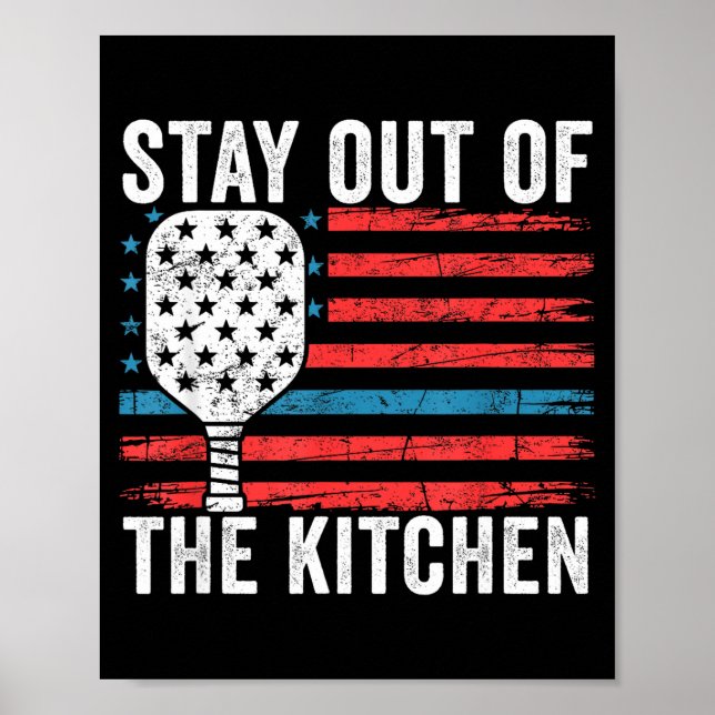 Affiche Citation drôle de règle de pickleball restez hors  (Devant)