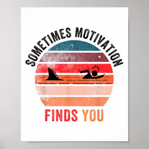 Affiche Citation drôle de requin de motivation, Parfois la
