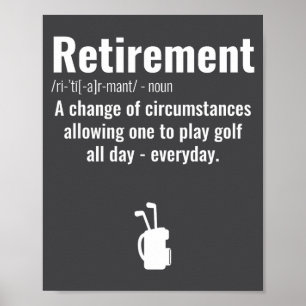 Affiche Citation drôle de retraite de golf Golfeurs retrai