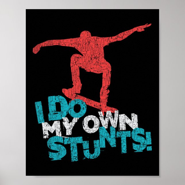 Affiche Citation drôle de skateboard cool  (Devant)