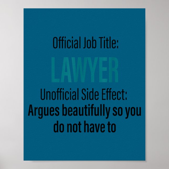 Affiche Citation drôle définition avocat étudiant en droit (Devant)