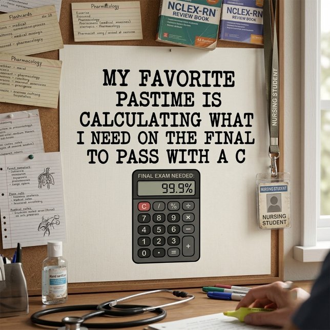 Affiche Citation drôle d'examen final de calculatrice d'ét (Créateur téléchargé)