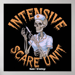 Affiche Citation drôle d'Halloween pour infirmière Unité d