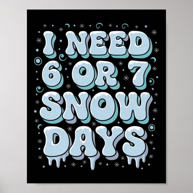 Affiche Citation drôle d'hiver enseignant élève 6 ou 7 j'a (Devant)