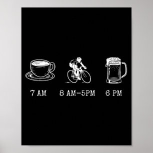 Affiche Citation drôle d'humour de cyclisme Café Vélo Bièr